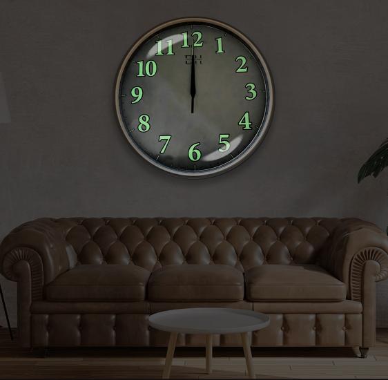 Fosforlu Duvar Saati Sütlü Kahve - 29 cm