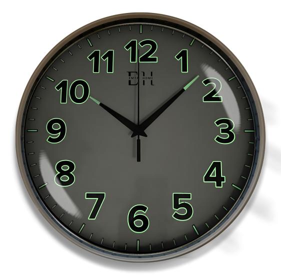 Kenar Fosforlu Duvar Saati Sütlü Kahve - 29 cm