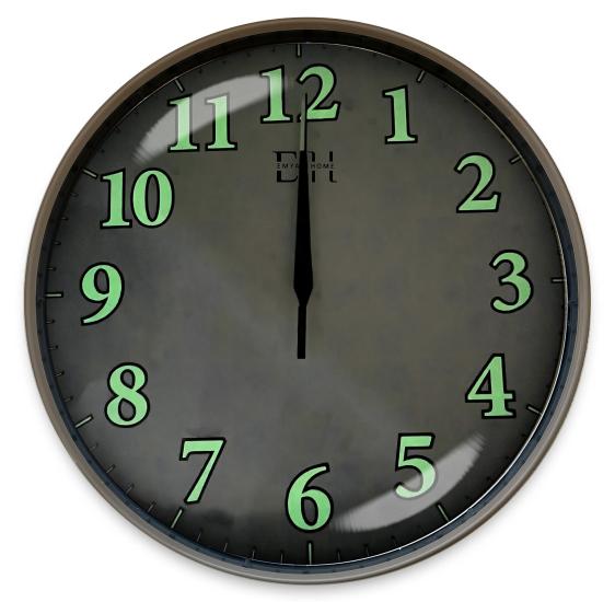 Fosforlu Duvar Saati Sütlü Kahve - 29 cm