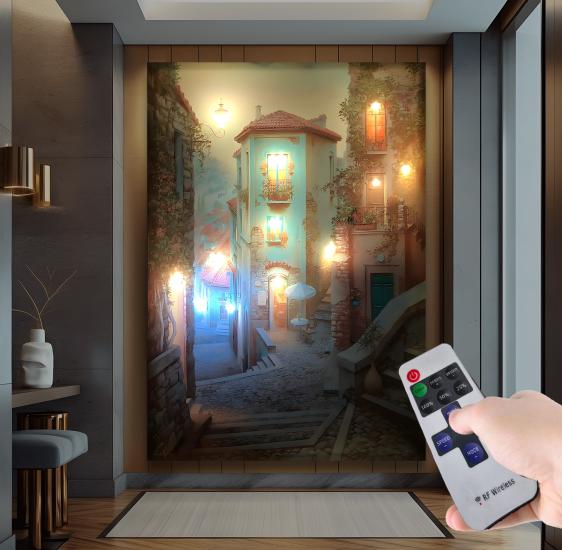 Led Işıklı Uzaktan Kumandalı Huzur Kanvas Tablo