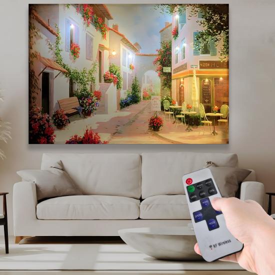 Led Işıklı Uzaktan Kumandalı Huzur Kanvas Tablo
