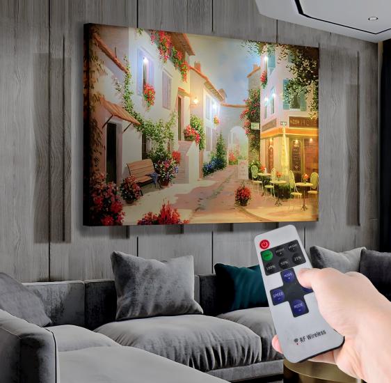 Led Işıklı Uzaktan Kumandalı Huzur Kanvas Tablo