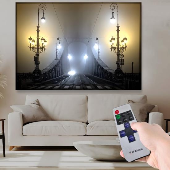Led Işıklı Uzaktan Kumandalı Köprü Kanvas Tablo