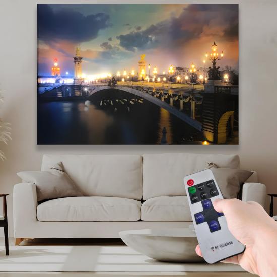 Led Işıklı Uzaktan Kumandalı Köprü Kanvas Tablo