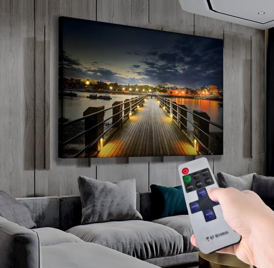 Led Işıklı Uzaktan Kumandalı Köprü Kanvas Tablo