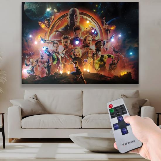 Led Işıklı Uzaktan Kumandalı Marvel Kanvas Tablo