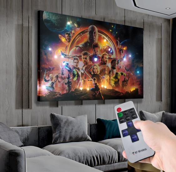 Led Işıklı Uzaktan Kumandalı Marvel Kanvas Tablo