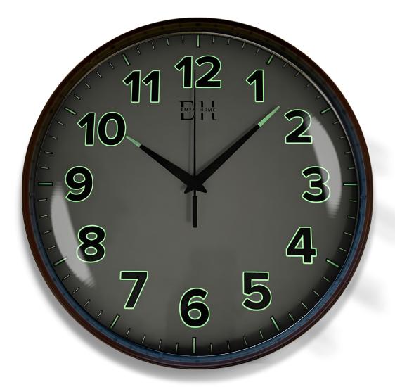 Kenar Fosforlu Duvar Saati Kahverengi - 29 cm