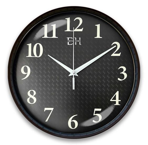 Parlayan Fosforlu Duvar Saati Kahverengi - 29 cm