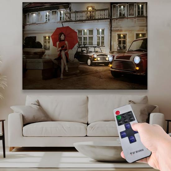 Led Işıklı Uzaktan Kumanda Tarihi Ev Kanvas Tablo
