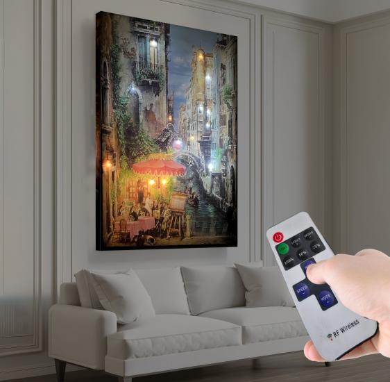 Led Işıklı Uzaktan Kumanda Tarihi Ev Kanvas Tablo