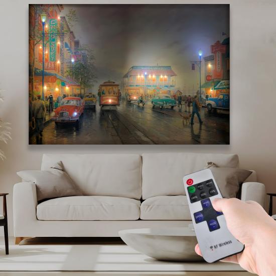 Led Işıklı Uzaktan Kumandalı Tramvay Kanvas Tablo