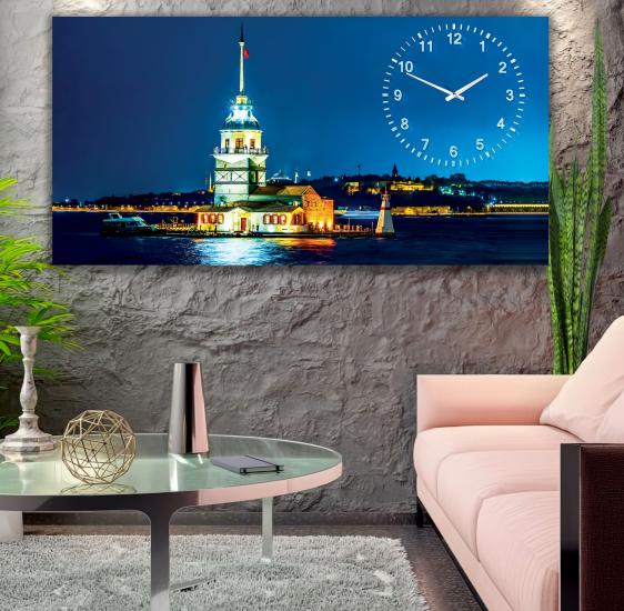 Saatli Kız Kulesi Panoramik Kanvas Tablo