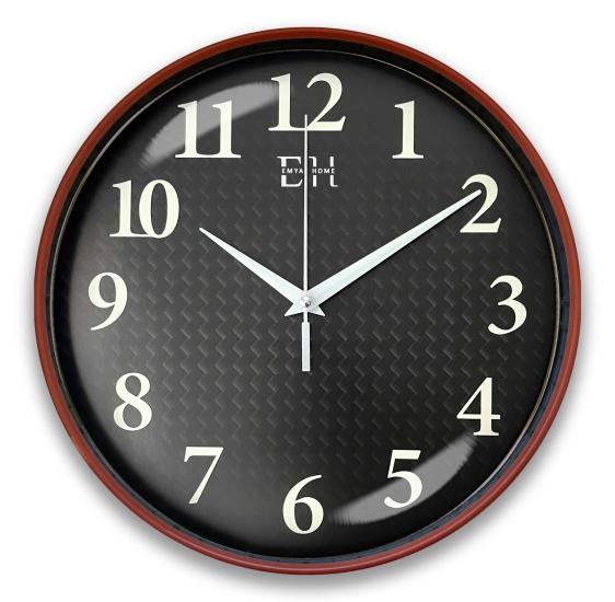 Parlayan Fosforlu Duvar Saati Kiremit - 29 cm