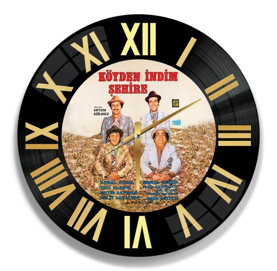 Köyden İndim Şehire Plak Cam Duvar Saati