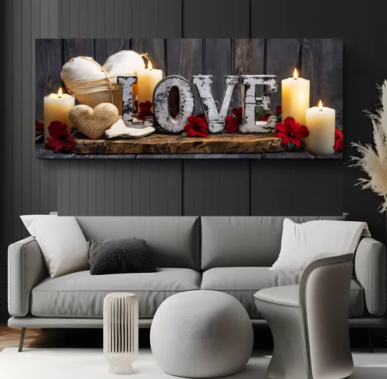 Led Işıklı Uzaktan Kumandalı Mumlar Kanvas Tablo