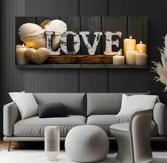 Led Işıklı Uzaktan Kumandalı Mumlar Kanvas Tablo