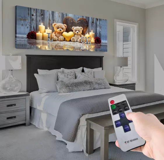 Led Işıklı Uzaktan Kumandalı Mumlar Kanvas Tablo