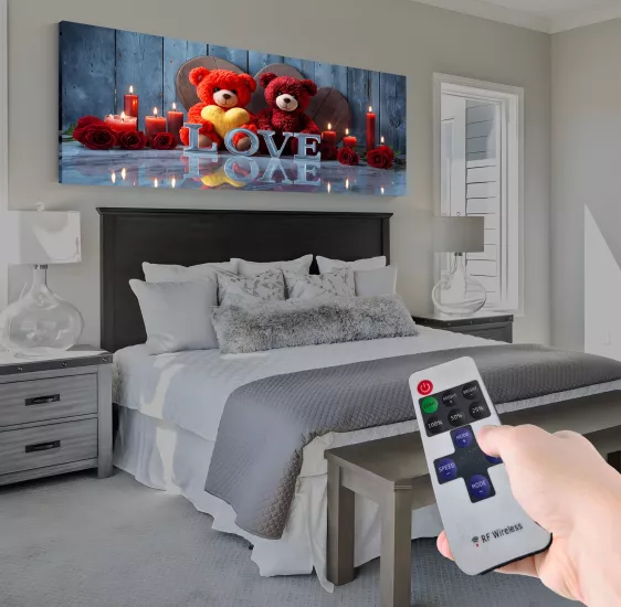 Led Işıklı Uzaktan Kumandalı Mumlar Kanvas Tablo