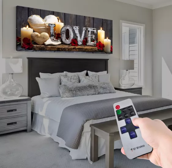 Led Işıklı Uzaktan Kumandalı Mumlar Kanvas Tablo