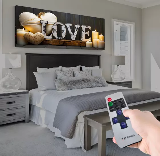 Led Işıklı Uzaktan Kumandalı Mumlar Kanvas Tablo