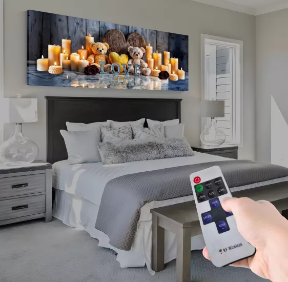 Led Işıklı Uzaktan Kumandalı Mumlar Kanvas Tablo