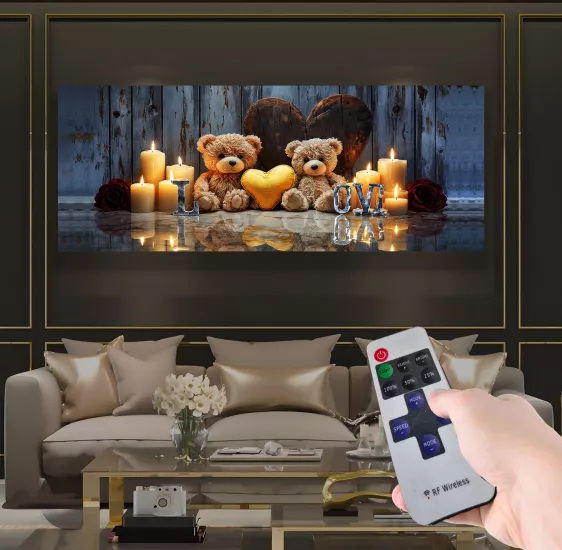 Led Işıklı Uzaktan Kumandalı Mumlar Kanvas Tablo