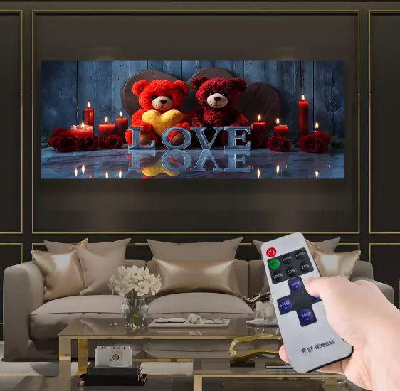 Led Işıklı Uzaktan Kumandalı Mumlar Kanvas Tablo