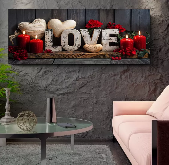 Led Işıklı Uzaktan Kumandalı Mumlar Kanvas Tablo