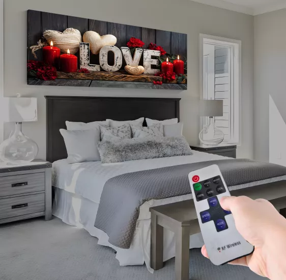 Led Işıklı Uzaktan Kumandalı Mumlar Kanvas Tablo