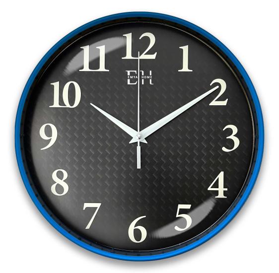 Parlayan Fosforlu Duvar Saati Mavi - 29 cm