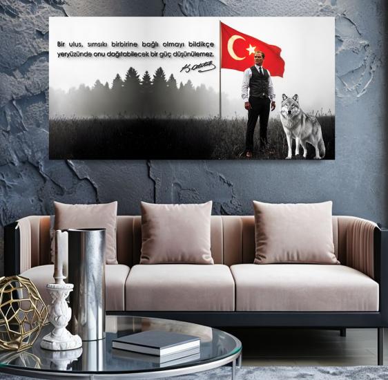 Atatürk Panoramik Kanvas Tablo