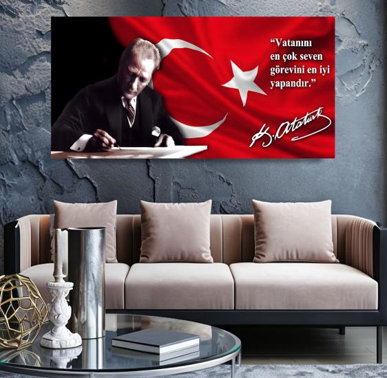 Mustafa Kemal Atatürk Panoramik Kanvas Tablo