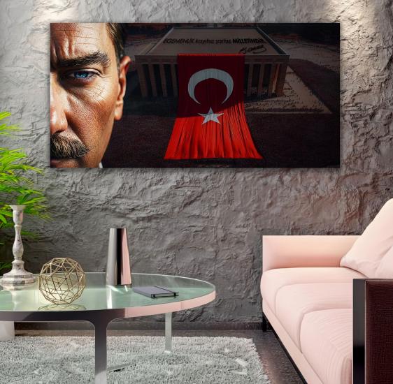 Atatürk Panoramik Kanvas Tablo