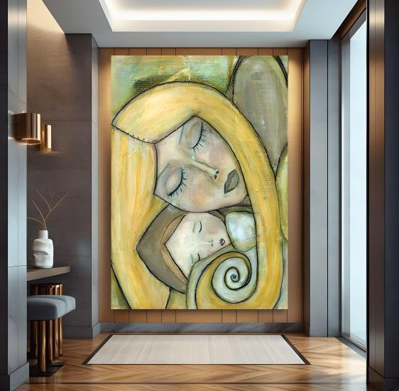 Anne ve Kızı Kanvas Tablo