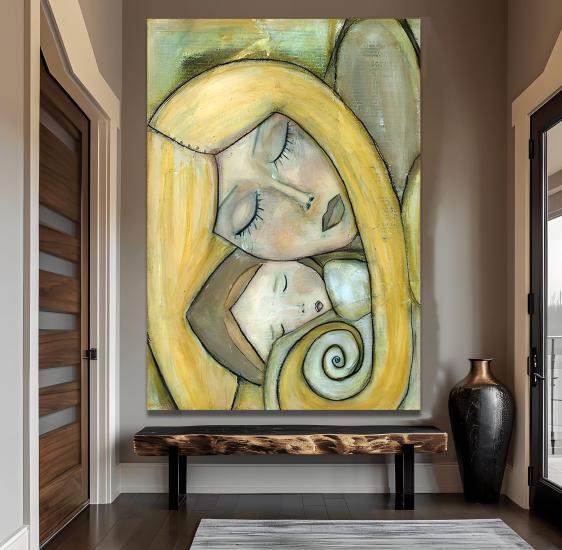 Anne ve Kızı Kanvas Tablo