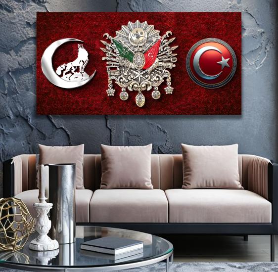 Osmanlı Arması  Panoramik Kanvas Tablo