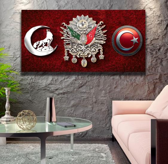 Osmanlı Arması  Panoramik Kanvas Tablo