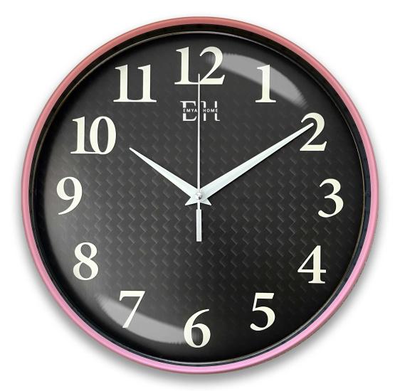 Parlayan Fosforlu Duvar Saati Pembe - 29 cm