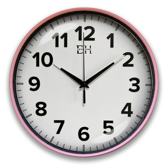 Kenar Fosforlu Duvar Saati Pembe - 29 cm