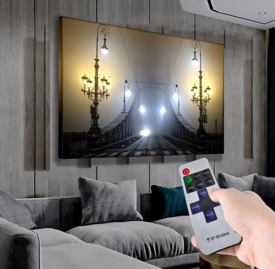 Led Işıklı Uzaktan Kumandalı Köprü Kanvas Tablo