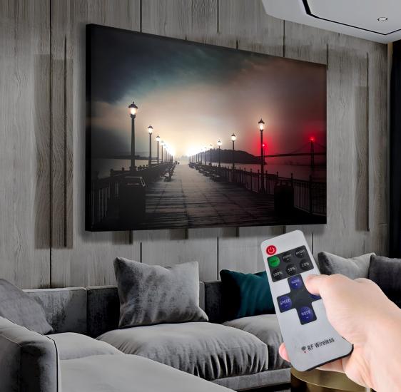Led Işıklı Uzaktan Kumandalı İskele Kanvas Tablo