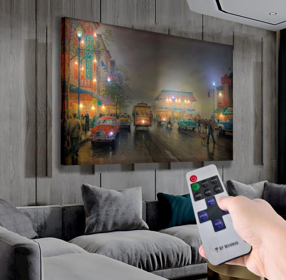 Led Işıklı Uzaktan Kumandalı Tramvay Kanvas Tablo