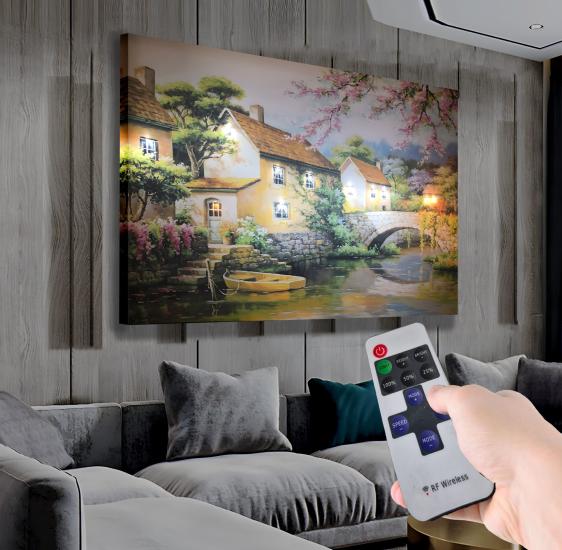 Led Işıklı Uzaktan Kumandalı Manzara Kanvas Tablo