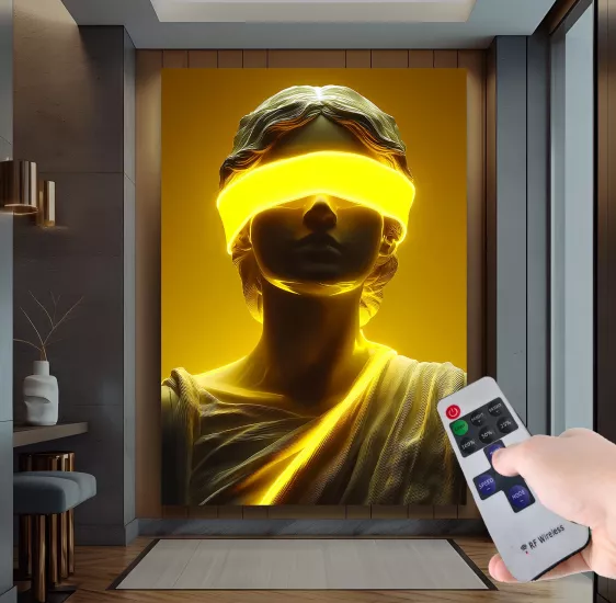 Led Işıklı Uzaktan Kumanda Heykel Kanvas Tablo