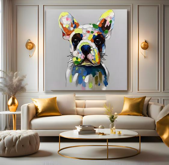 Sevimli Köpek Kanvas Tablo