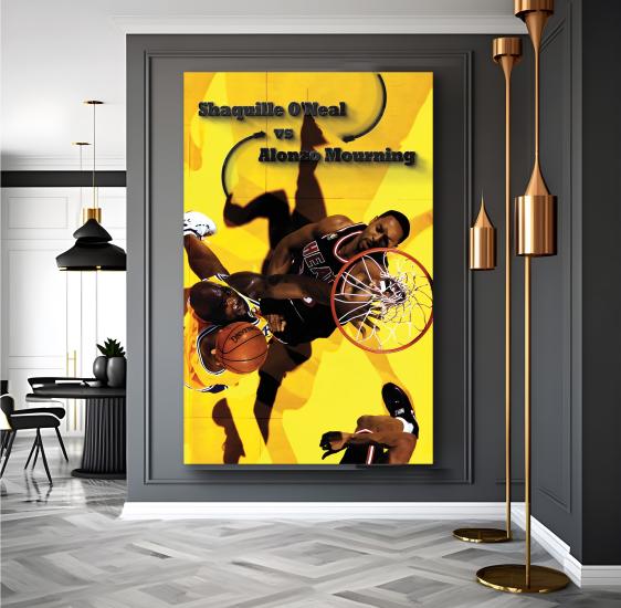 Shaquille O’Neal vs Alonzo Mourning Kanvas Tablo