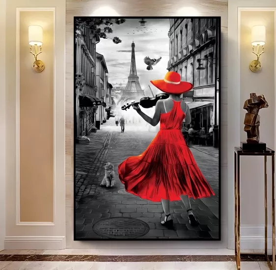 Siyah Metal Çerçeveli Kanvas Tablo