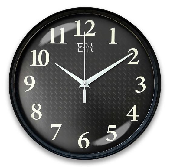 Parlayan Fosforlu Duvar Saati Siyah - 29 cm