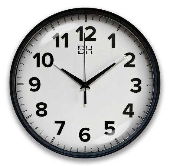 Kenar Fosforlu Duvar Saati Siyah - 29 cm